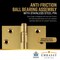 Embassy 4 x 4 Solid Brass Ball Bearing Hinge, Satin Brass Finish Ball Tips 4040BBUS4B-1 - alternate 5